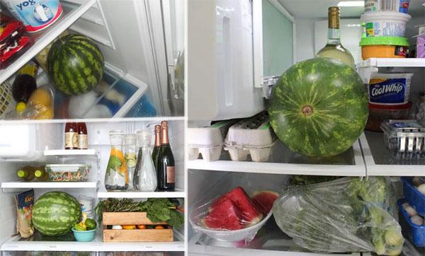 арбуз в холодильнике