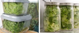 Methods for freezing salad